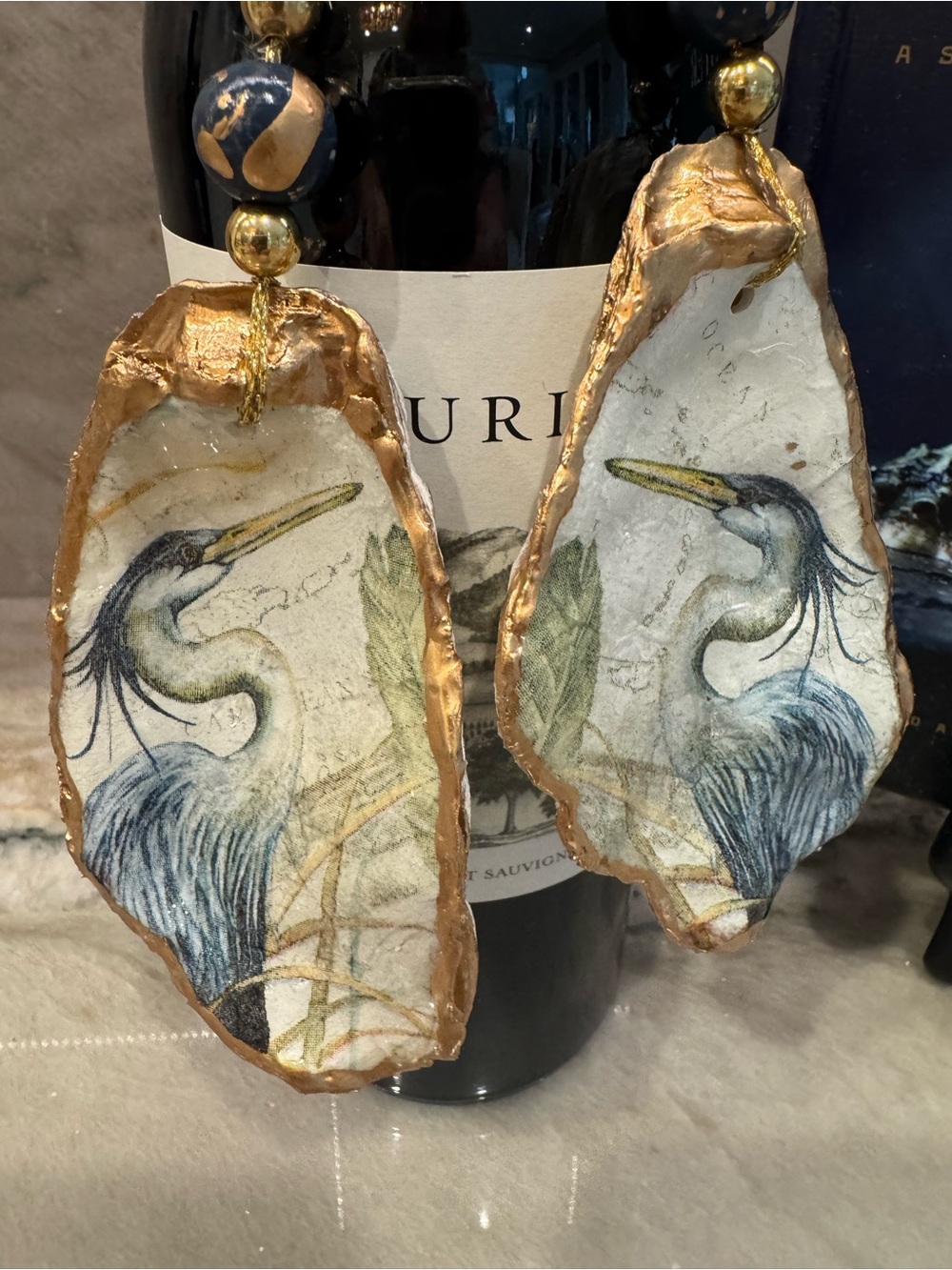 NC Hamdmade Oyster Shell Ornaments/ Wind Charm